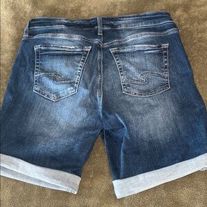 Silver Blue Denim Shorts